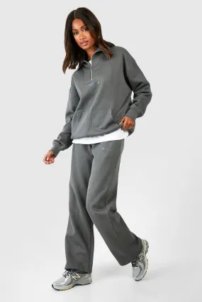 Tracksuits | Double Pocket Half Zip Seam Detail Tracksuit | boohoo