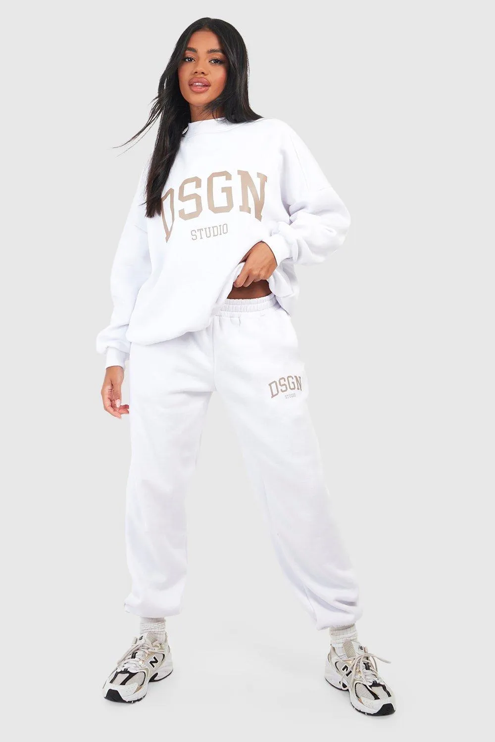 Tracksuits | Dsgn Studio Slogan Print Sweatshirt Tracksuit | boohoo