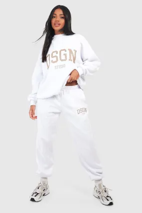 Tracksuits | Dsgn Studio Slogan Print Sweatshirt Tracksuit | boohoo