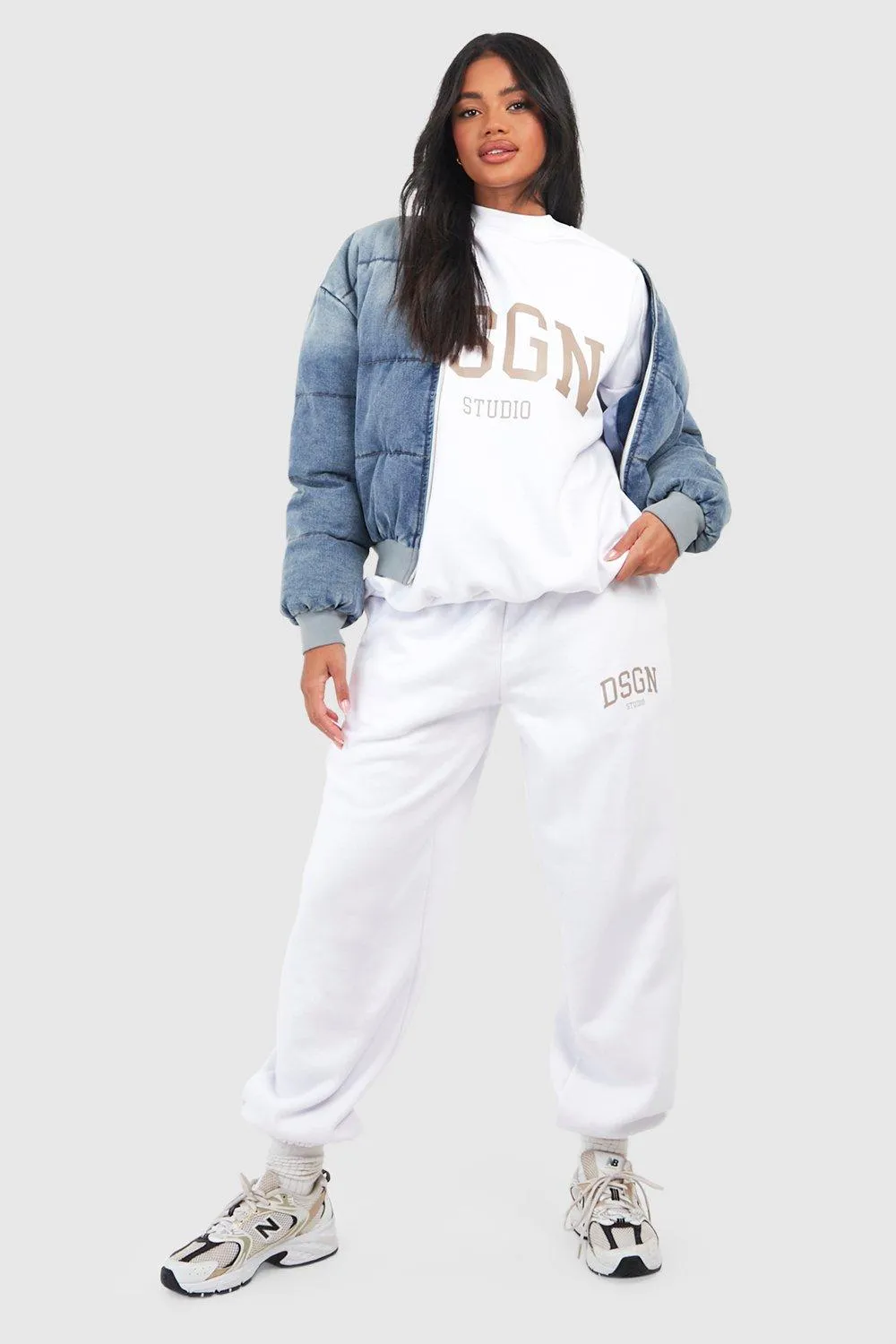 Tracksuits | Dsgn Studio Slogan Print Sweatshirt Tracksuit | boohoo