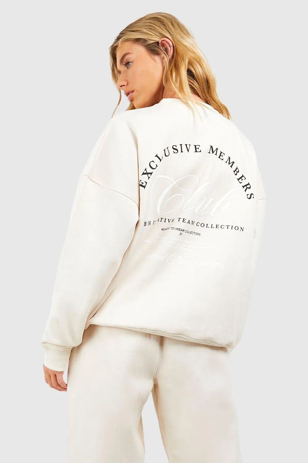 Tracksuits | Members Club Slogan Sweatshirt Tracksuit | boohoo