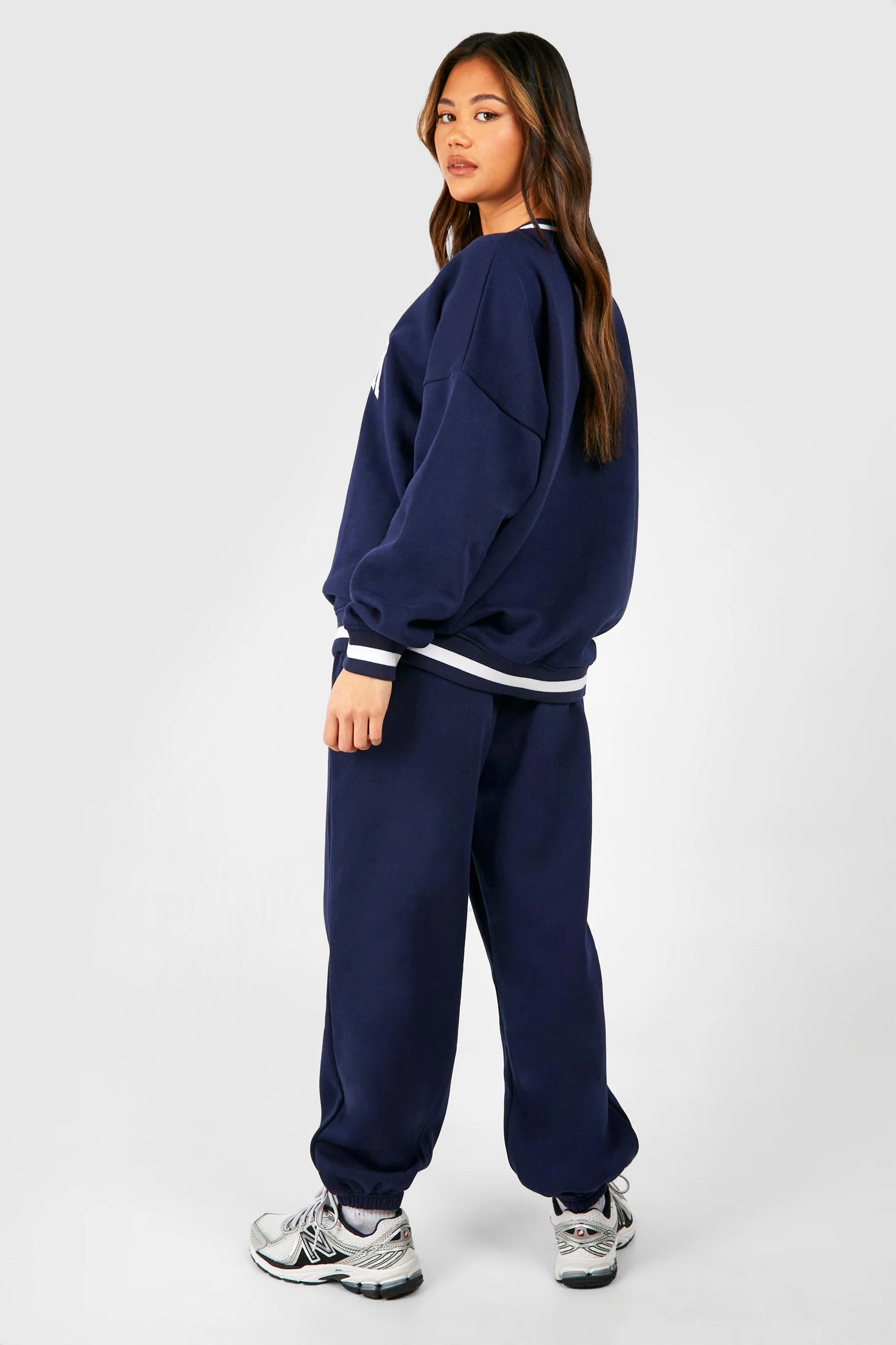 Tracksuits | New York Applique V Neck Sweatshirt Tracksuit | boohoo