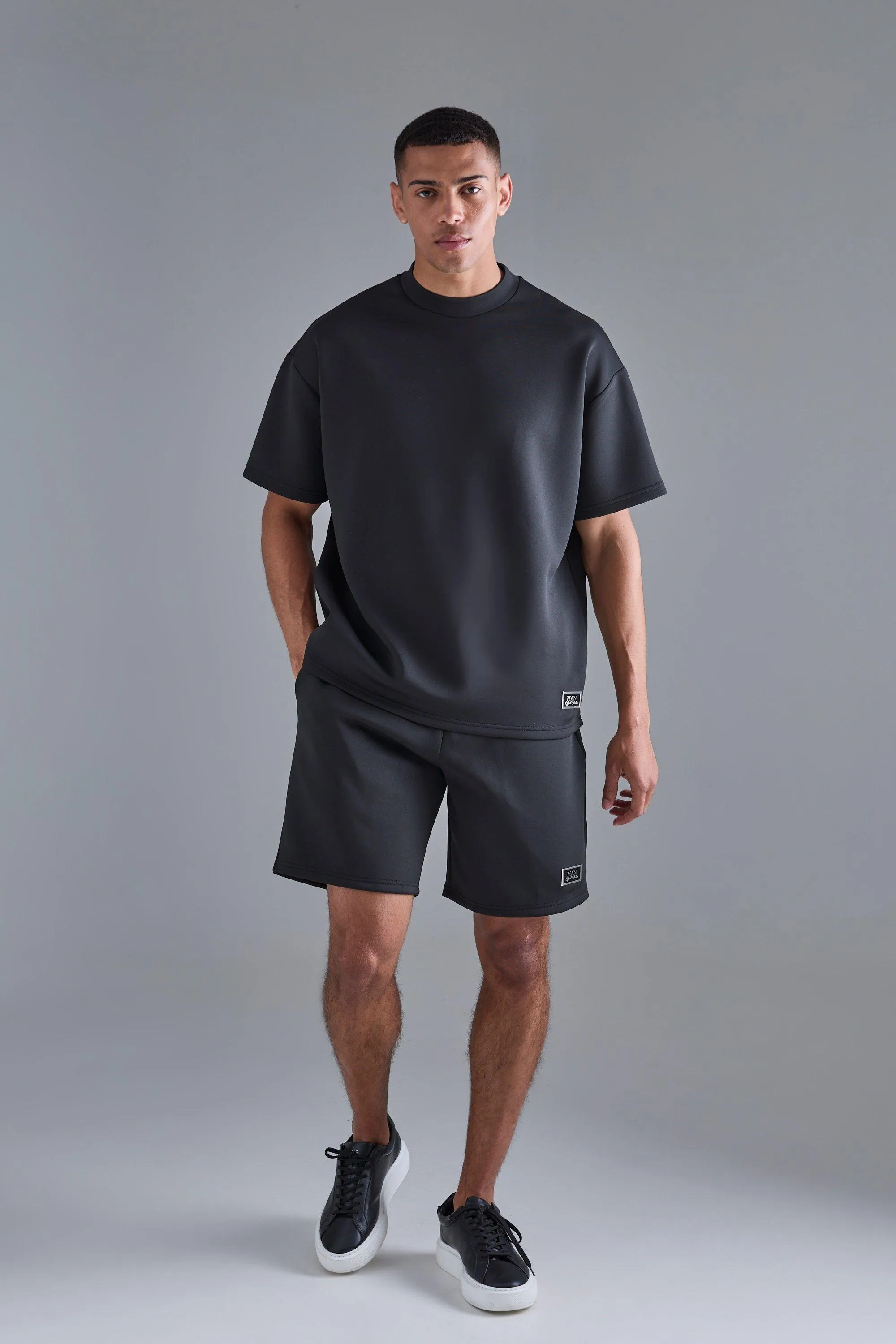 Tracksuits | Oversized Scuba T-shirt & Relaxed Short Set | boohooMAN