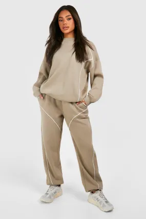 Tracksuits | Piping Detail Oversized Sweatshirt Tracksuit | boohoo