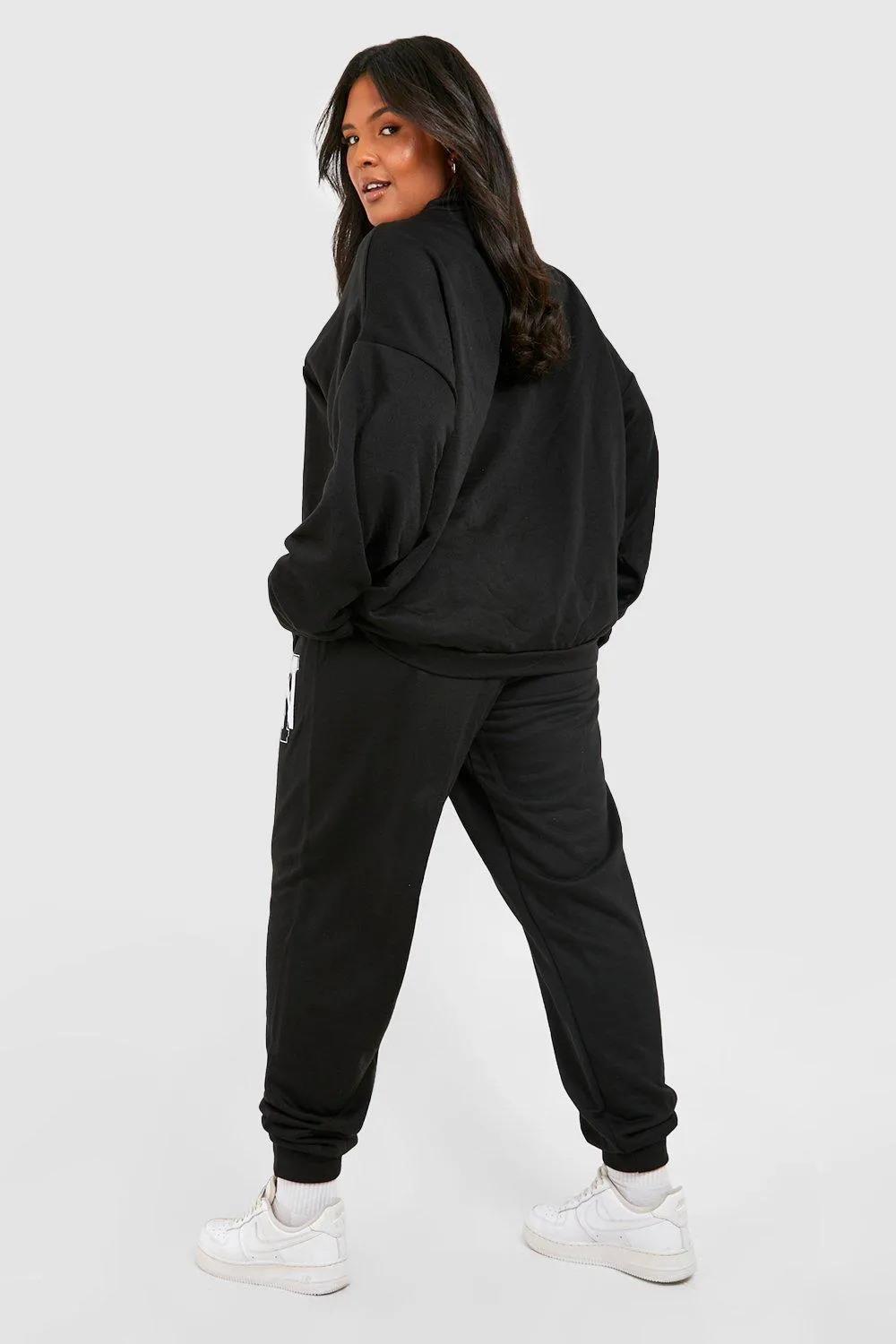 Tracksuits | Plus New York Half Zip Sweater Tracksuit | boohoo