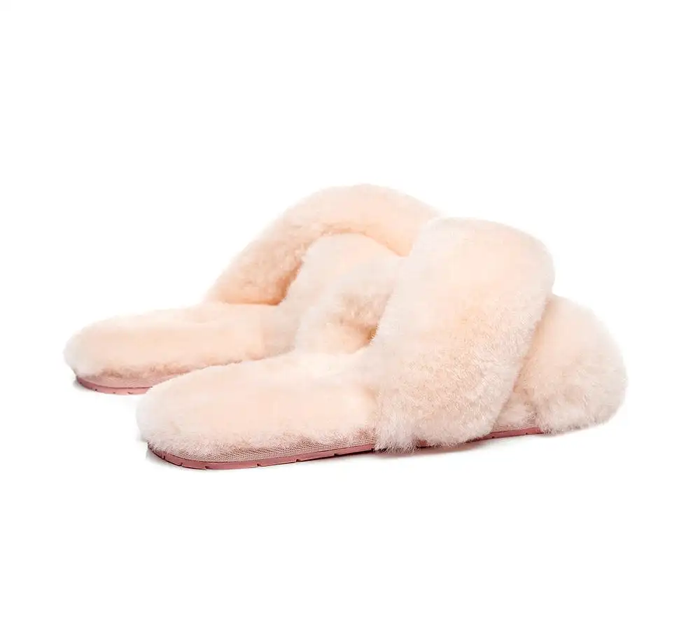 UGG Australian Shepherd Cross Fluffy Slides Linty