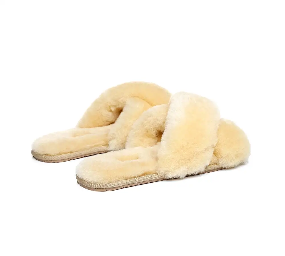 UGG Australian Shepherd Cross Fluffy Slides Linty