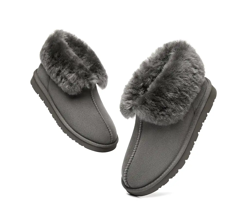 UGG Australian Shepherd Slippers, Australia Premium Double Face Sheepskin,Unisex Ankle Collar Slipper Mallow