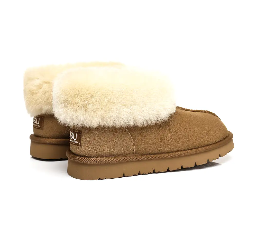 UGG Australian Shepherd Slippers, Australia Premium Double Face Sheepskin,Unisex Ankle Collar Slipper Mallow