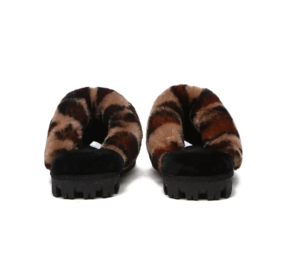 UGG Australian Shepherd Ugg Slippers Double Face Sheepskin Women Leopard Print Slipper