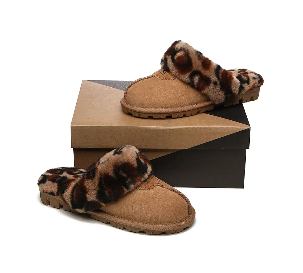 UGG Australian Shepherd Ugg Slippers Double Face Sheepskin Women Leopard Print Slipper