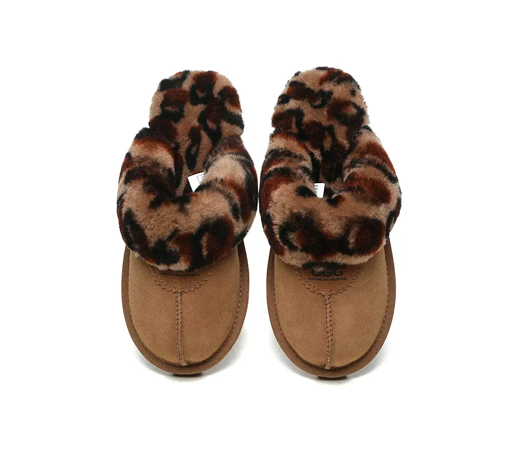 UGG Australian Shepherd Ugg Slippers Double Face Sheepskin Women Leopard Print Slipper