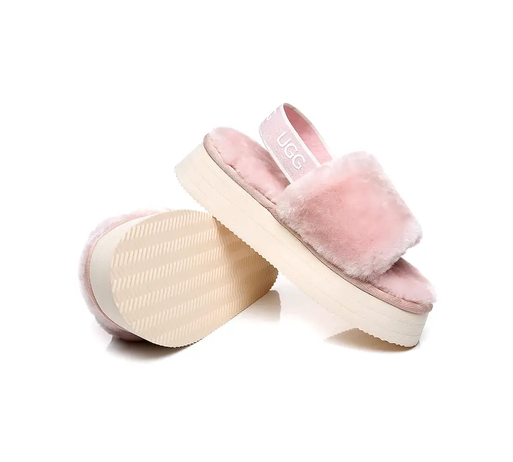 UGG Australian Shepherd Women Platform Fluffy Slide Poppin