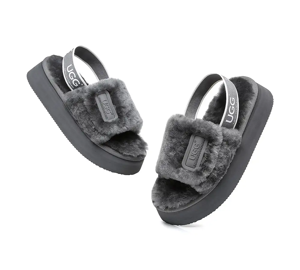 UGG Australian Shepherd Women Platform Fluffy Slide Poppin