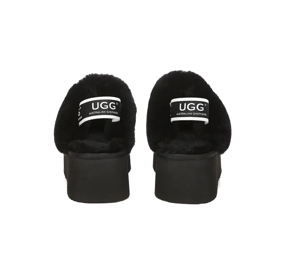 UGG AUSTRALIAN SHEPHERD Women Slingback Platform Slippers Muffin Plus