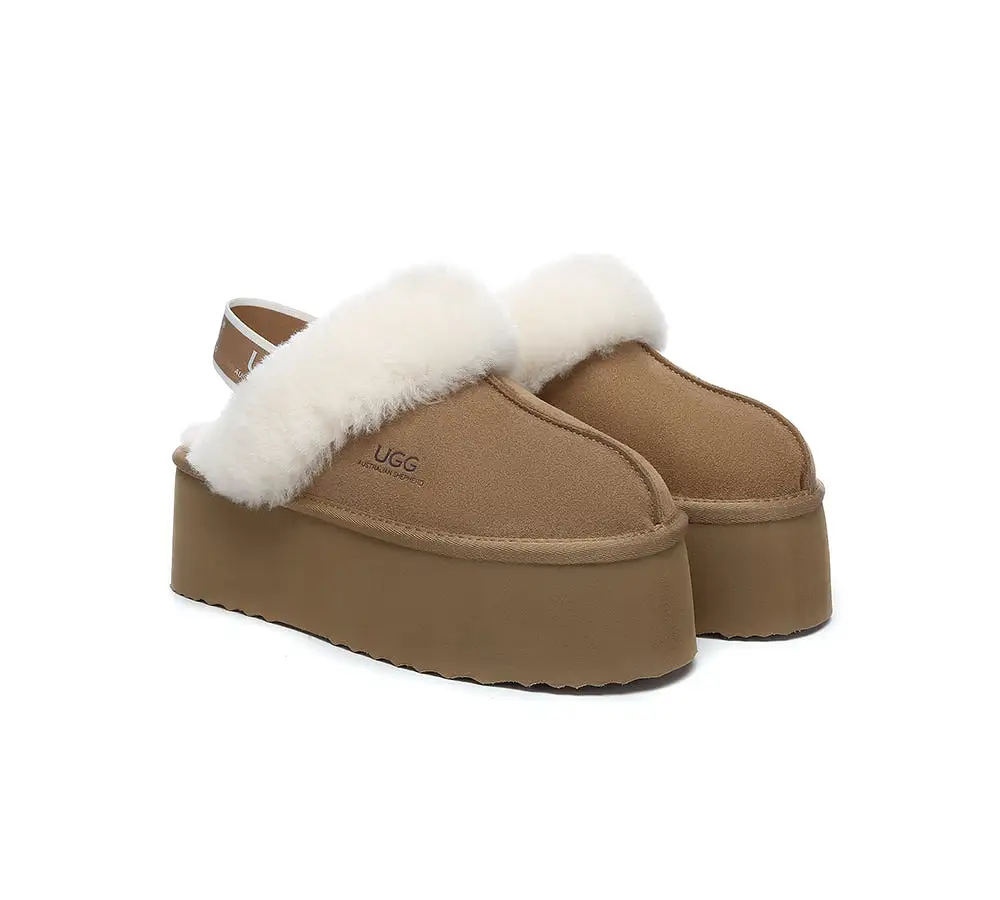 UGG AUSTRALIAN SHEPHERD Women Slingback Platform Slippers Muffin Plus