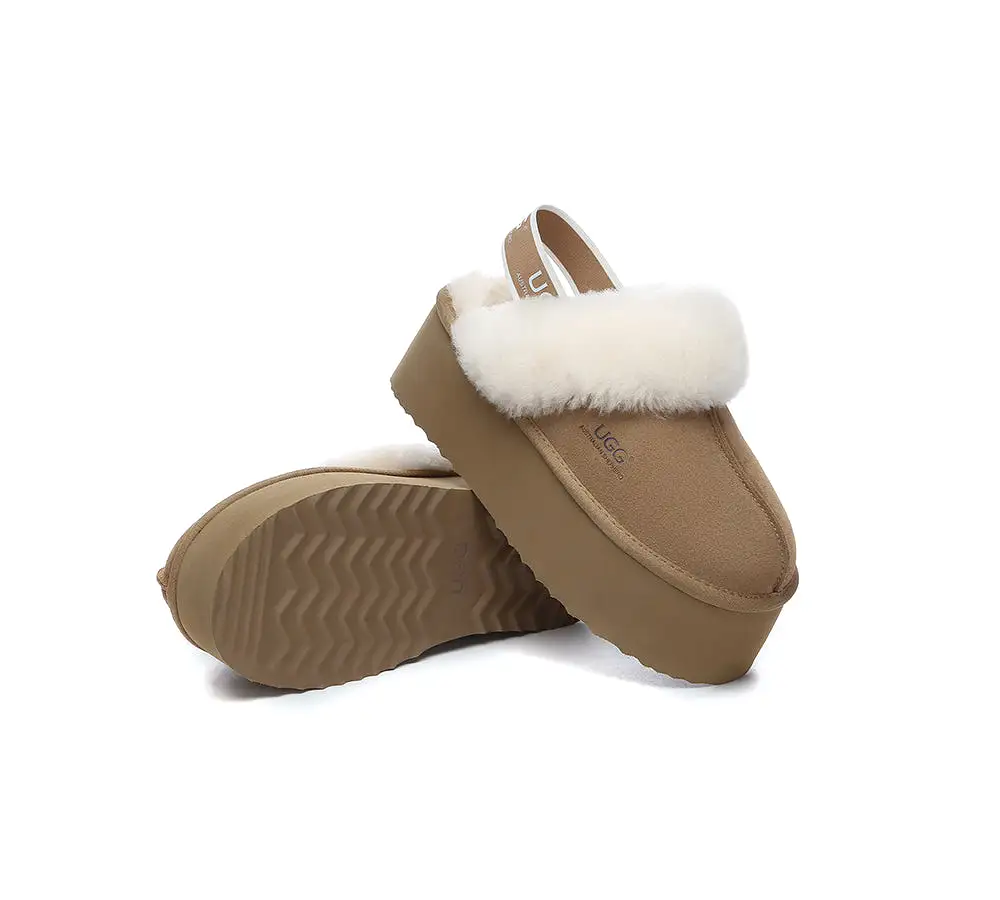 UGG AUSTRALIAN SHEPHERD Women Slingback Platform Slippers Muffin Plus