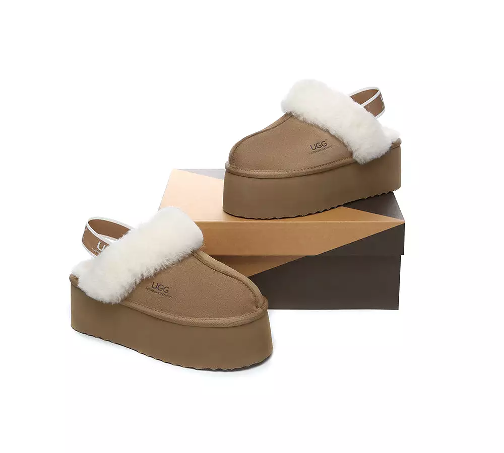 UGG AUSTRALIAN SHEPHERD Women Slingback Platform Slippers Muffin Plus