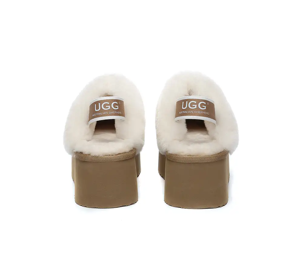 UGG AUSTRALIAN SHEPHERD Women Slingback Platform Slippers Muffin Plus