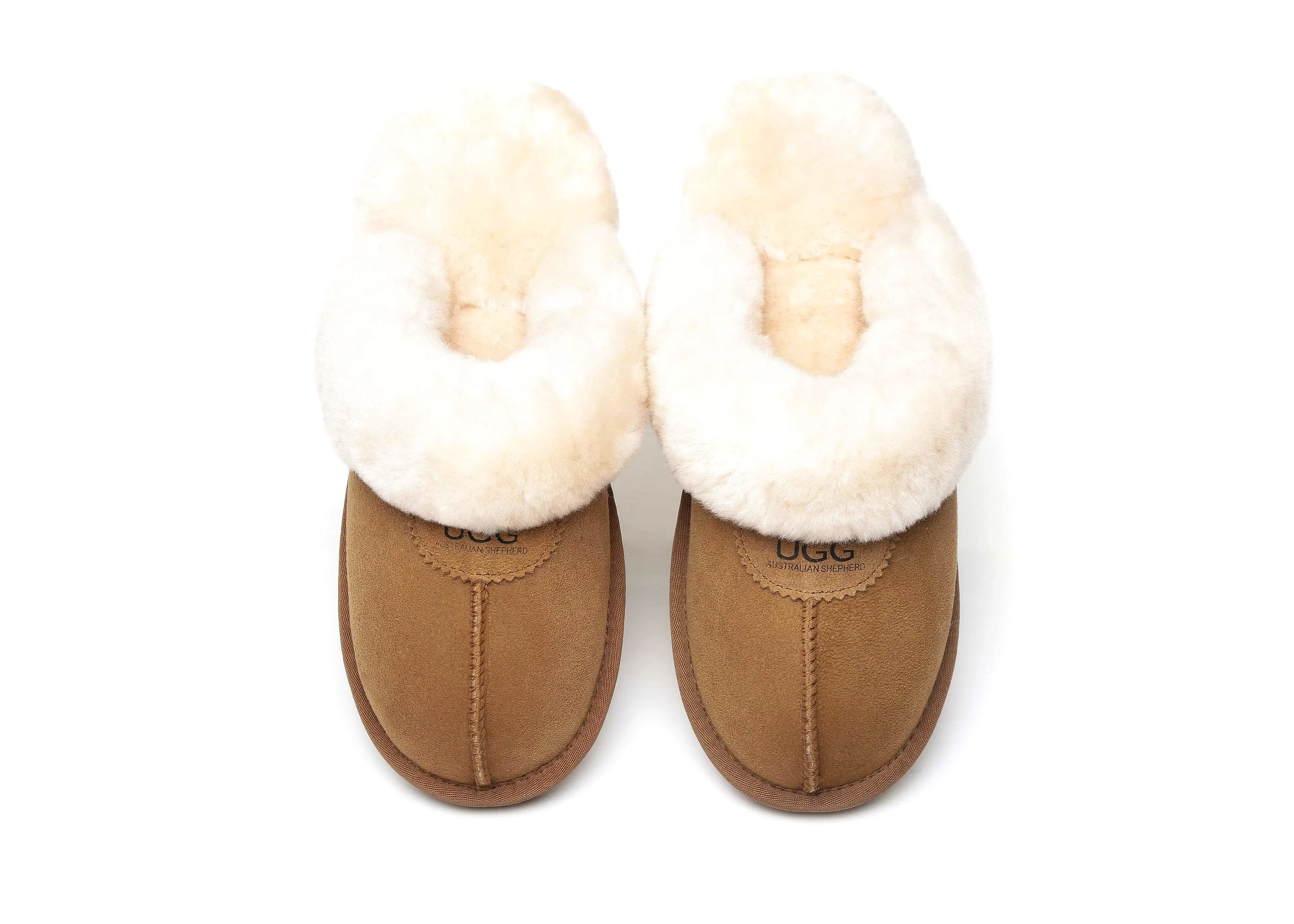 UGG Australian Shepherd Women Slippers Premium Australia Sheepskin Wool Waffle Scuff