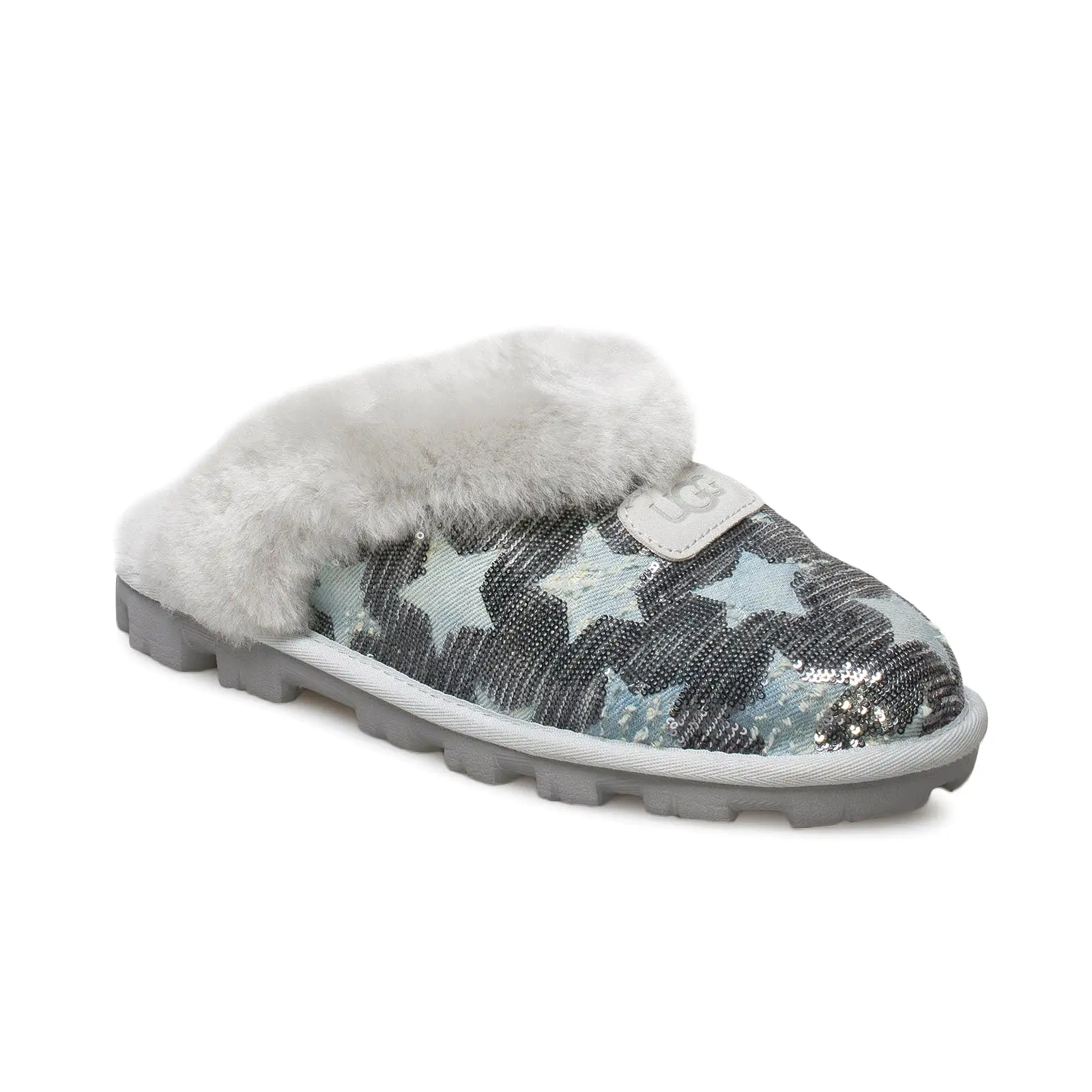 UGG Coquette Sequin Stars Grey Violet Slippers - Women's