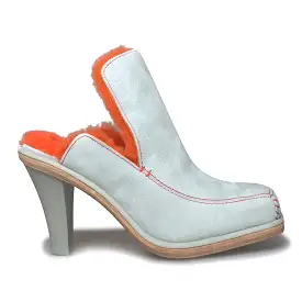 UGG Court Mule Eckhaus Latta Sky Grey / Mandarin Orange Heels - Women's