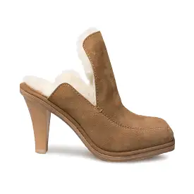 UGG Eckhaus Latta Court Mule Chestnut Natural Heels - Women's