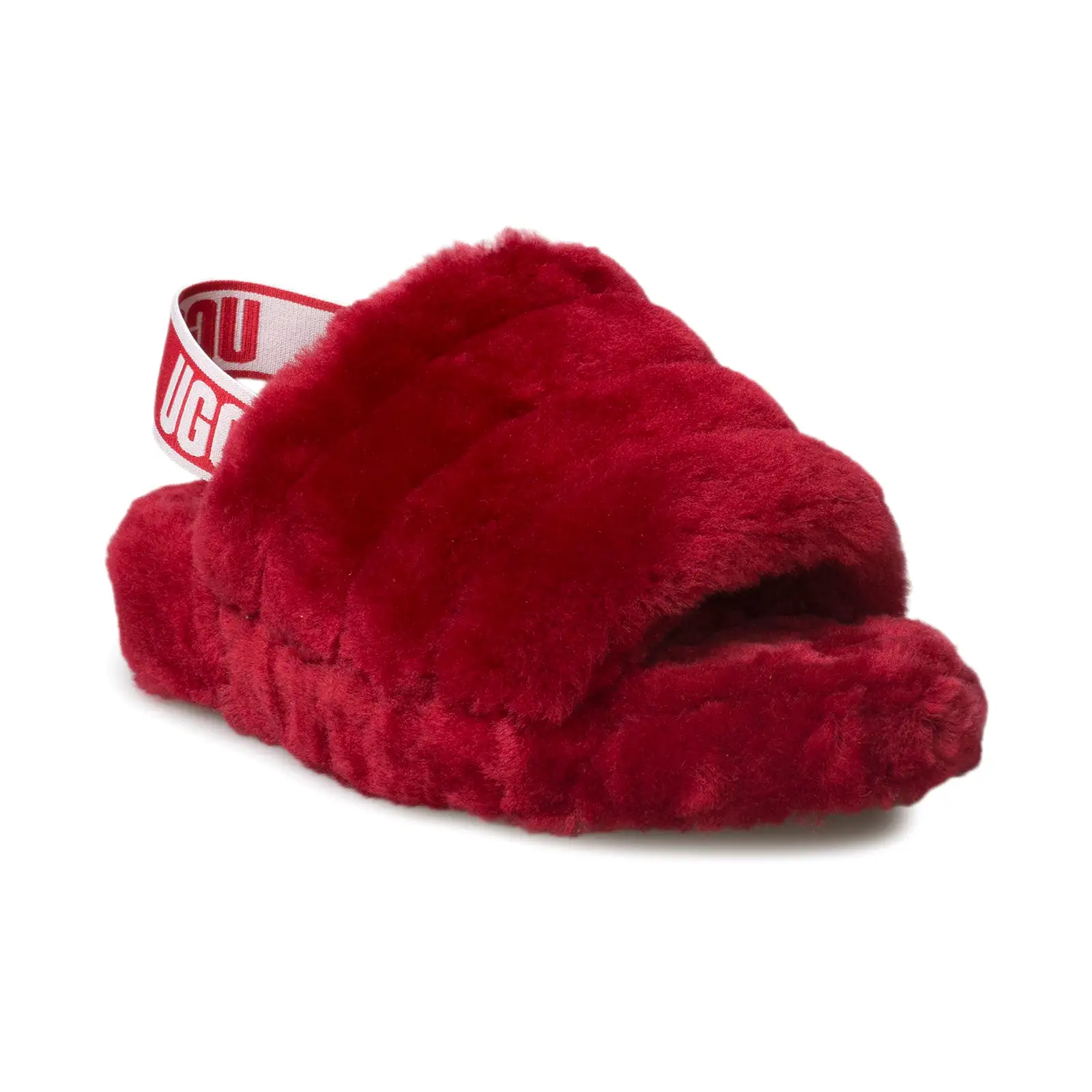 UGG Fluff Yeah Slide Ribbon Red Slippers - Women's