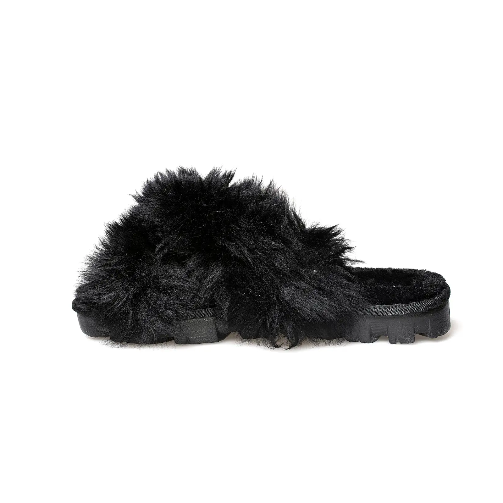 UGG Fuzzalicious Black Slippers - Women's