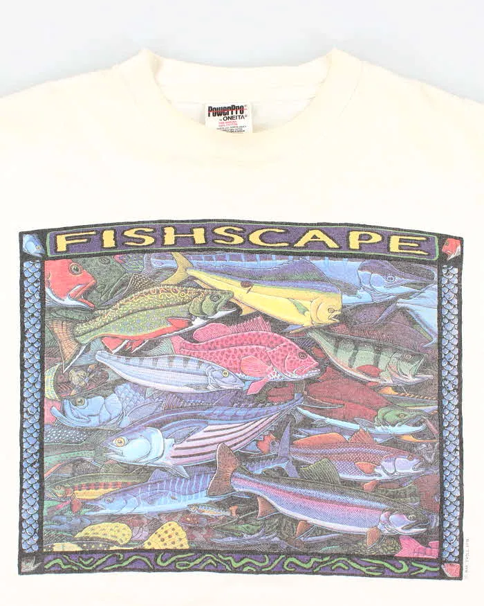 Vintage 90s PowerPro Fishscape T-Shirt - XL