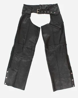 Vintage Men's Black Leather Chaps - 32