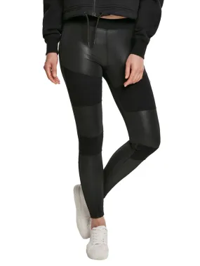 Women's trousers (leggings) URBAN CLASSICS - Fake Leather Tech Leggings - black - TB3246  -  Metal-shop