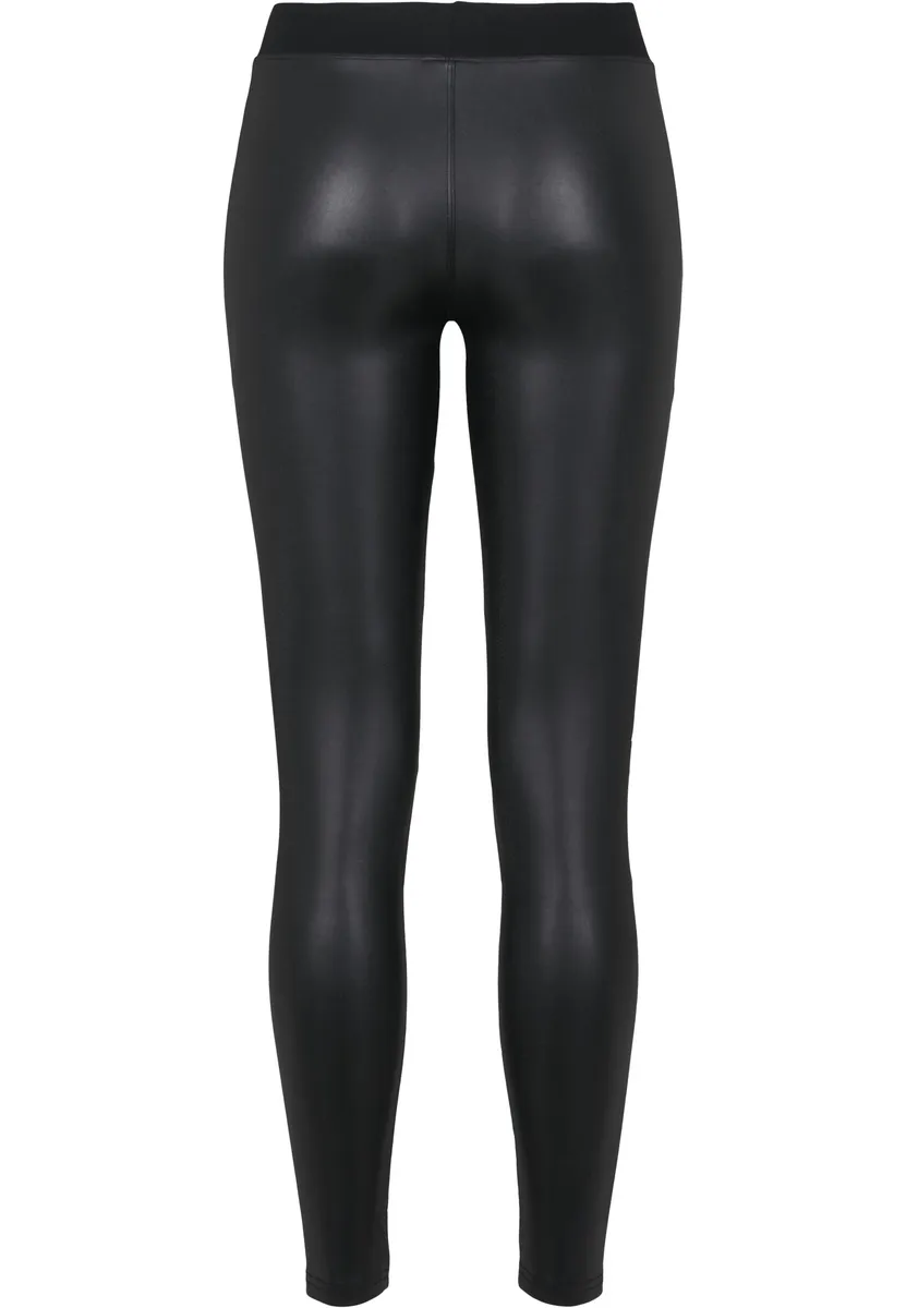 Women's trousers (leggings) URBAN CLASSICS - Fake Leather Tech Leggings - black - TB3246  -  Metal-shop