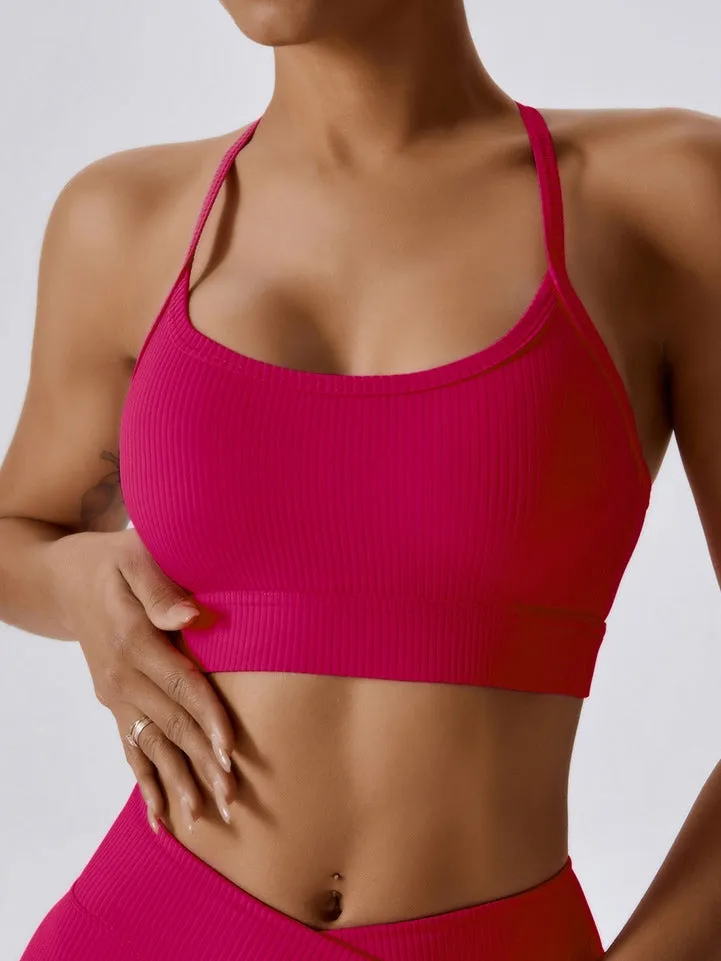 ZASUWA Female Ribbed Halter Sports Bras