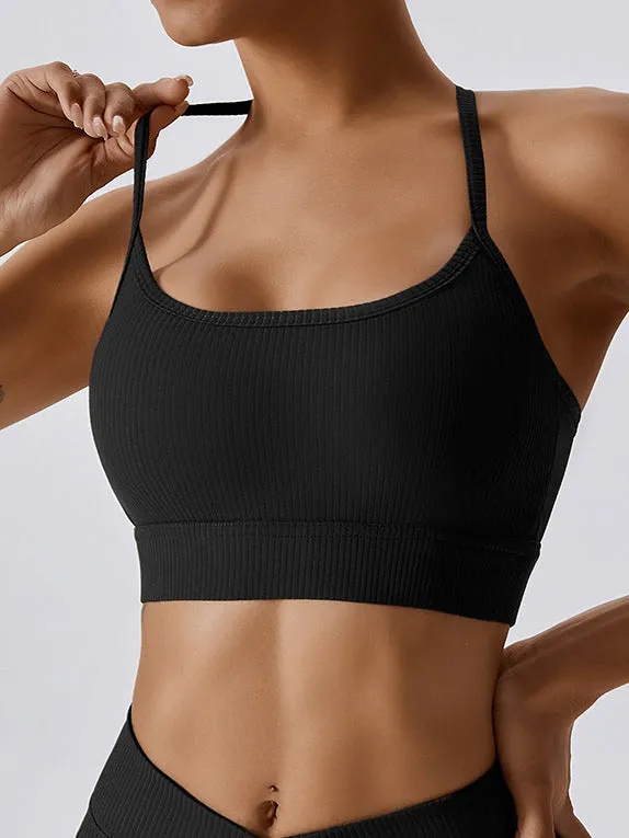 ZASUWA Female Ribbed Halter Sports Bras