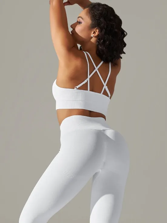 ZASUWA Female Seamless Quick-drying Cross Back Scrunch Bum Tracksuits