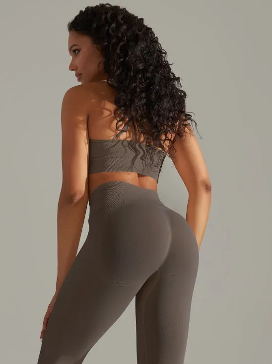 ZASUWA Female Seamless Quick-drying Cross Back Scrunch Bum Tracksuits